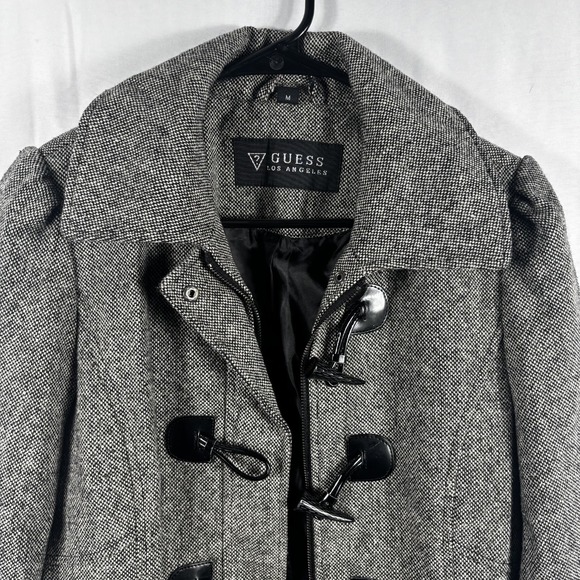 Guess Jackets & Blazers - Guess Los Angeles Herringbone Tweed Toggle Peacoat Jacket Size Medium